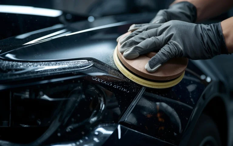 Car part surface preparation sanding and cleaning before hydro dipping