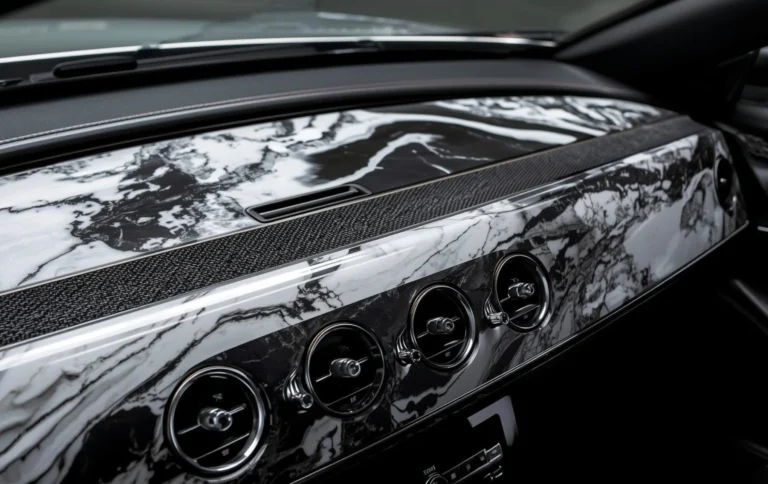 Luxury marble hydro dipping design on car dashboard panel