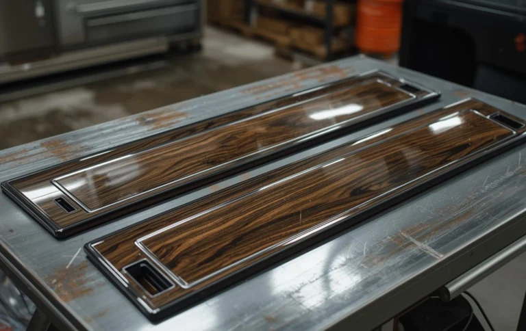 Wood grain hydro dipping design for luxury car interior trims