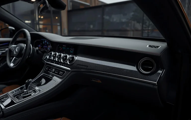 Hydro dipped carbon fiber car interior dashboard trim