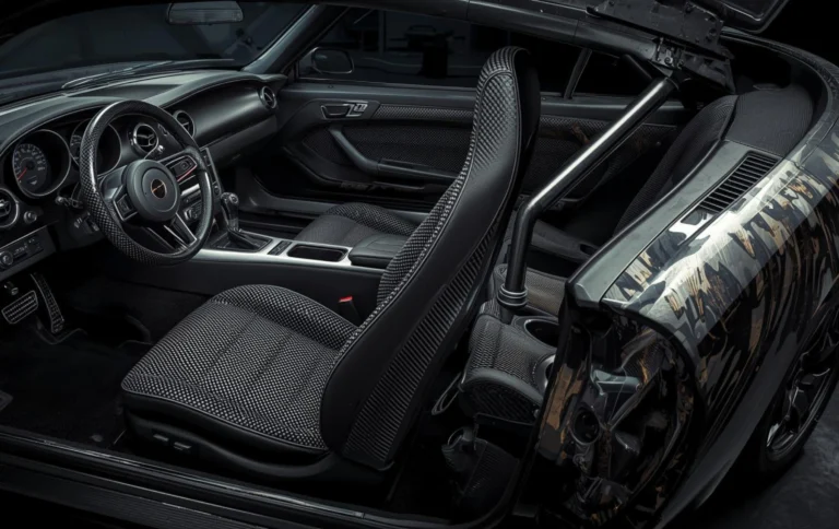 Customize old car parts with hydro dipping carbon fiber metallic finish before after transformation