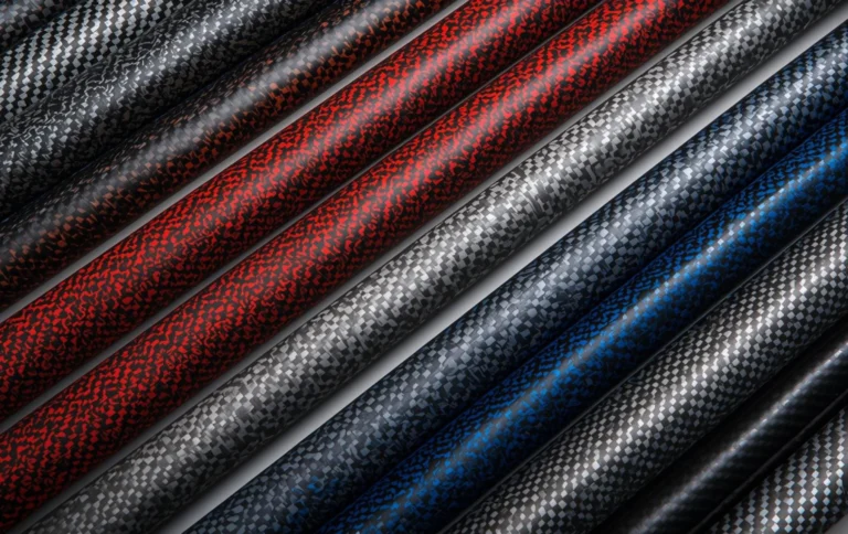 Different carbon fiber hydro dipping designs including forged and colored patterns
