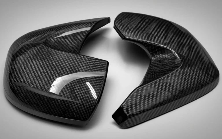 Hydro dipping car parts with carbon fiber and camouflage patterns on curved surfaces