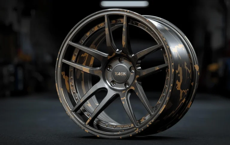 Matte camouflage hydro dipped alloy wheel Hyderabad rugged design