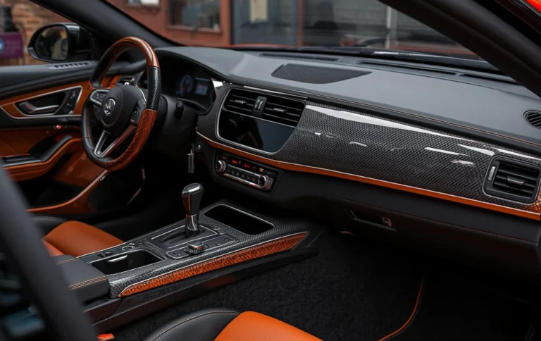 Car with customize old car parts with hydro dipping installed premium modern look