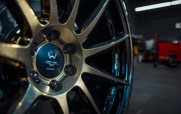 Custom hydro dipped alloy wheel metallic dual tone finish Hyderabad